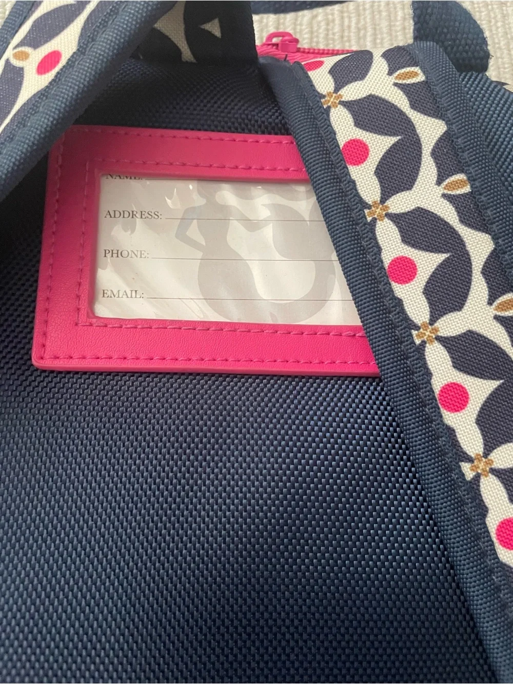 Spartina 449 Navy and Pink Patterned Women’s Backpack